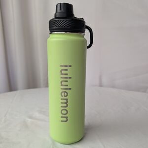 lululemon athletica Lime Green Insulated Water Bottle with Black Lid 24 Oz